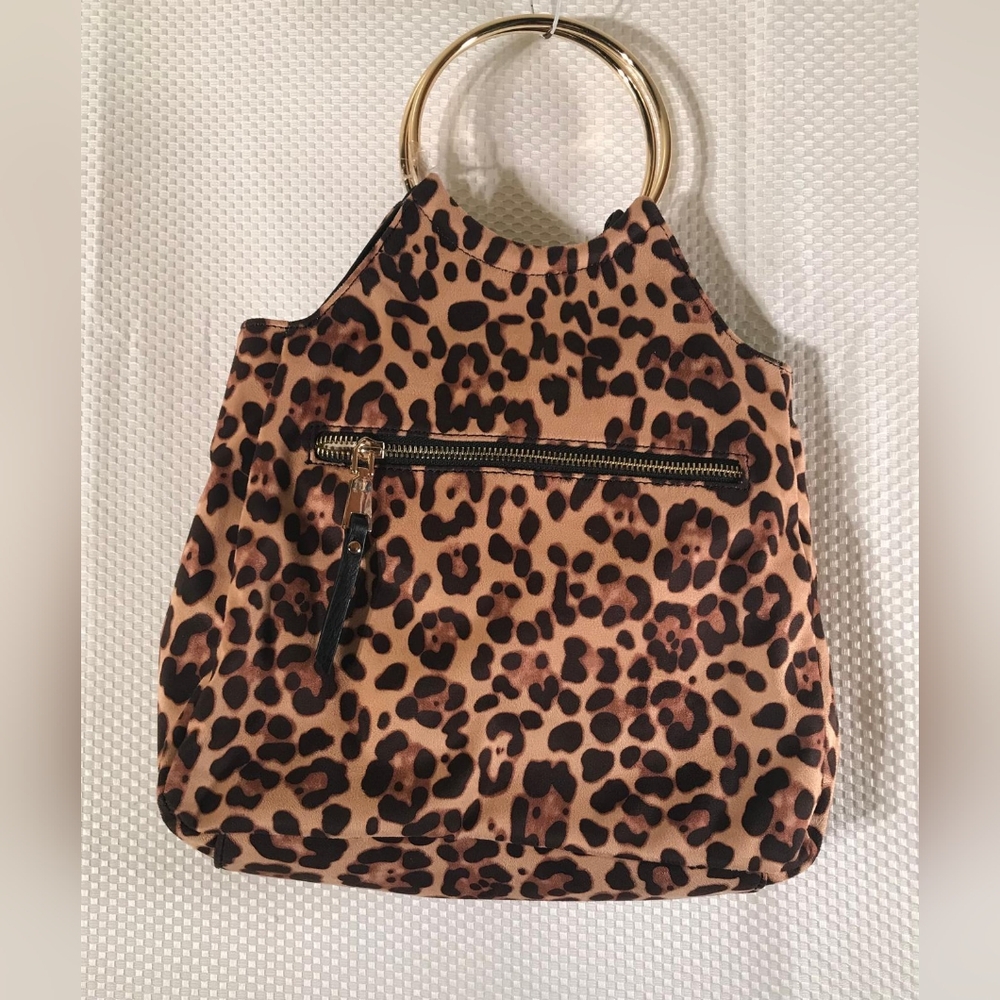 INC International Concepts Leopard Tote with Gold Rings